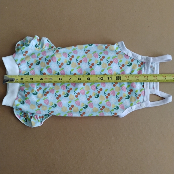 Cats Outfit Strawberry & Cherry Pattern Surgery Recovery Suit After Shaving - Picture 10 of 11